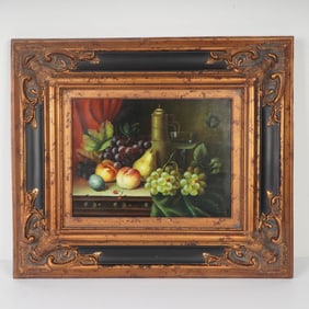 Nargas, Oil on Canvas Still Life Painting, Signed & COA