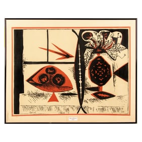 After Picasso, Serigraph on Paper, Vase of Flowers