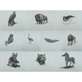 Hebner & Jacobs, Set of 10 World World Wildlife Series Lithographs, Signed