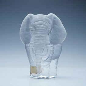 Royal Krona Sweden Crystal Elephant Figurine, Mats Jonasson