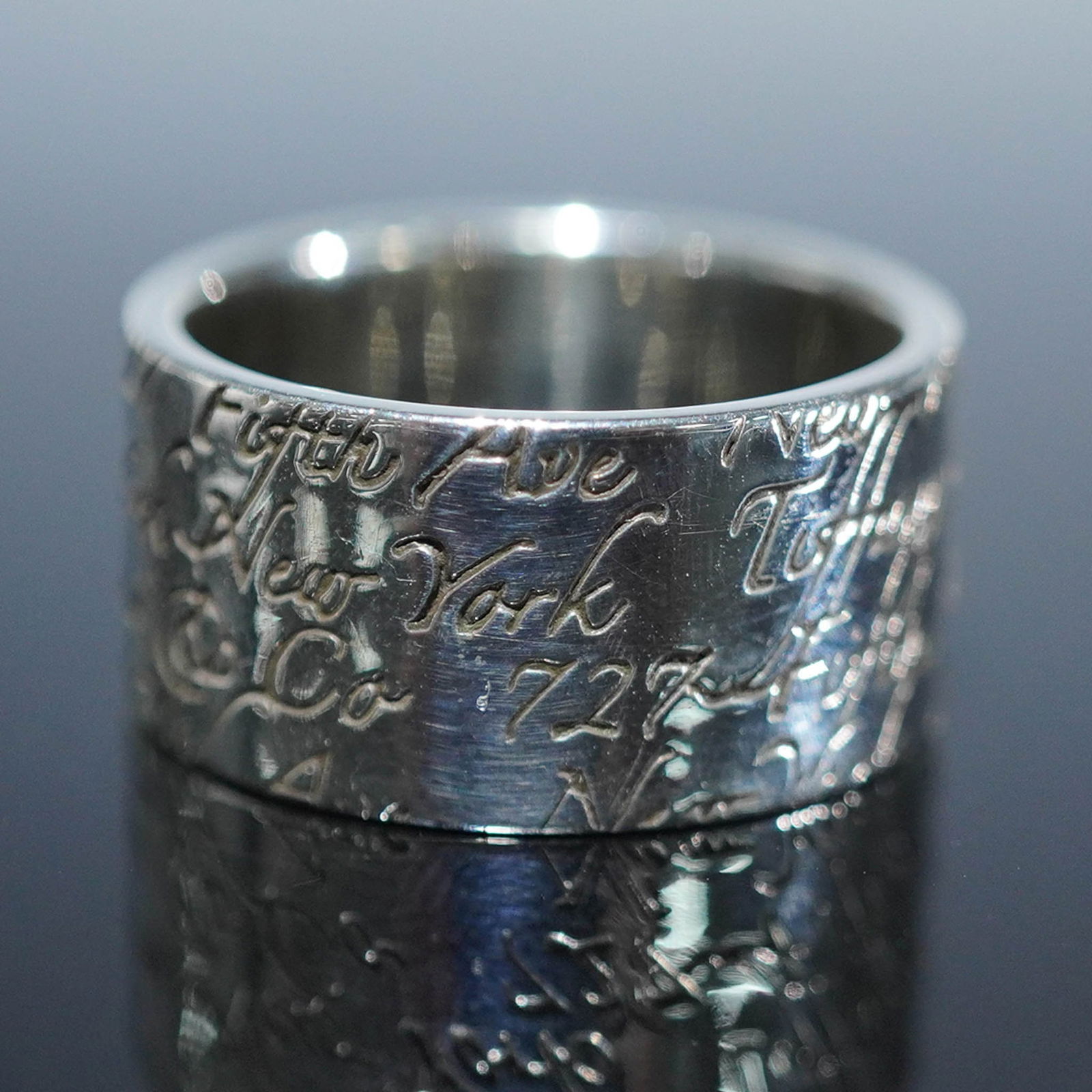 Tiffany & Co. Sterling Silver Fifth Ave Script Ring (1 of 5)