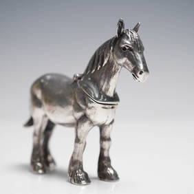 British Sterling Silver Horse-Form Match Striker Dab (1 of 6)
