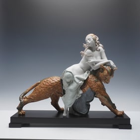 Lladro Limited Edition Figurine, Bacchante with Feline & Base 01011902