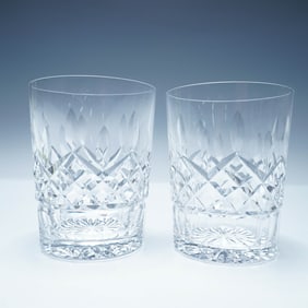 Pair of Waterford Crystal Lismore Double Old Fashioned Glasses