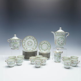 37pc Bernardaud Limoges Artois Porcelain Tea Coffee Set