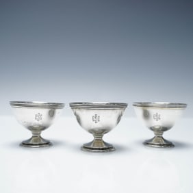 3pc Tiffany & Co, Sterling Silver Open Salt Cellars