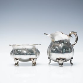 2pc Wilkens Sterling Creamer and Sugar Set