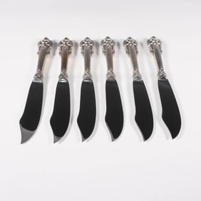 6pc Wallace Sterling Grand Baroque Fish Knives