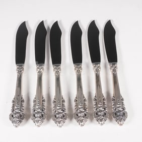 6pc Wallace Sterling Grand Baroque Fish Knives
