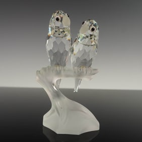 Swarovski Crystal 1987 Annual Edition Lovebirds Figurine