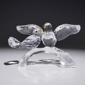 Swarovski Crystal Figurine, Turtledoves