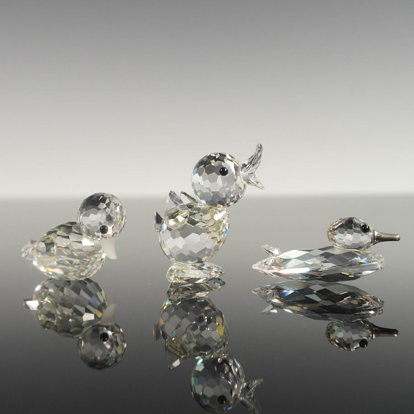 3pc Swarovski Crystal Figurines, Mini Drake, Mini Duck, and Swimming Duck (1 of 5)