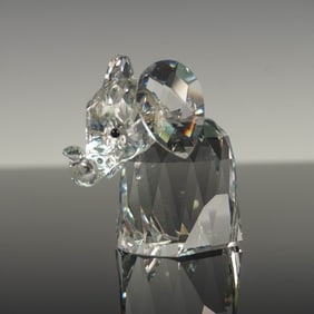 Swarovski Crystal Large Elephant Figurine with Metal Tail