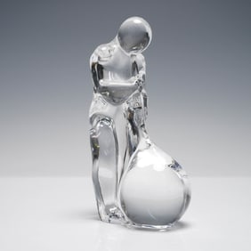 Signed Modernist Glass Figurine of a Glass Blower