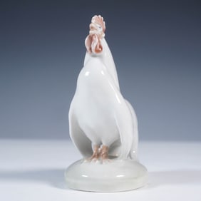 Royal Copenhagen Porcelain Figurine, White Rooster No. 1126