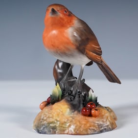 Royal Crown Derby Porcelain Figurine, Robin Bird