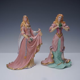 2pc Lenox Figurines, Guinevere and Princess and the Frog Prince
