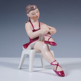 Dresden Porcelain Seated Ballerina Figurine