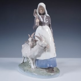 Royal Copenhagen Porcelain Figurine, Woman with Goats