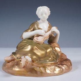 Royal Worcester Porcelain Figurine, Lady with Mandolin