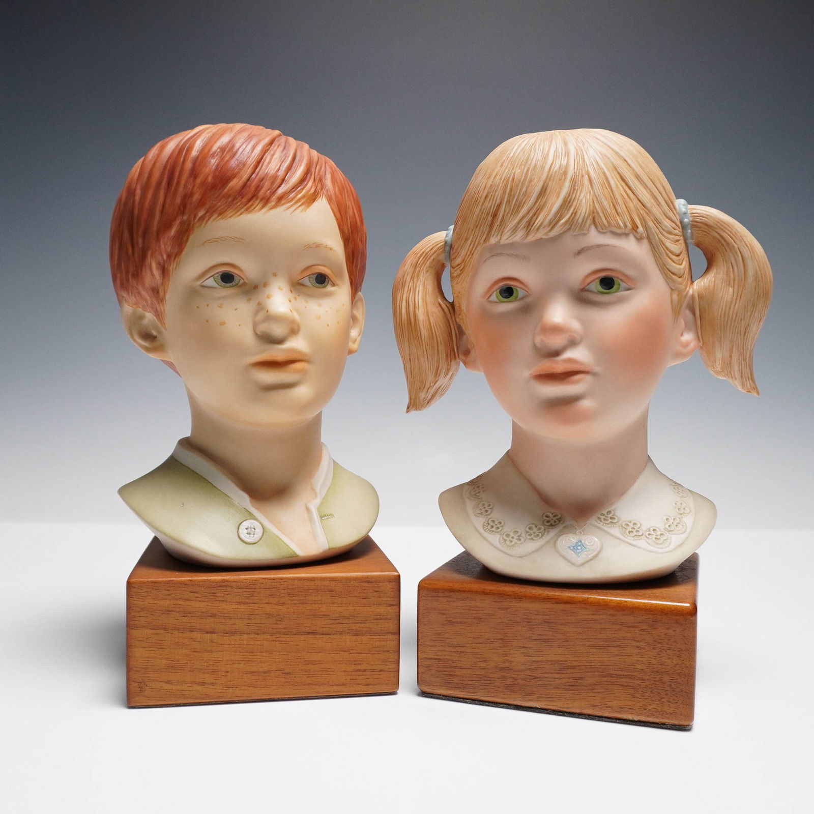 2pc Cybis Porcelain Busts, Jeremy and Jennifer (1 of 5)