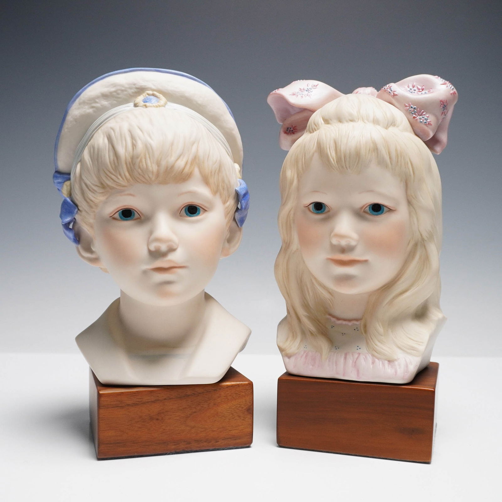 2pc Cybis Porcelain Child Busts, Edward and Victoria (1 of 5)