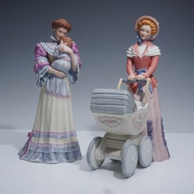 2pc Lenox Figurines, The Afternoon Stroll and Cherished Moment