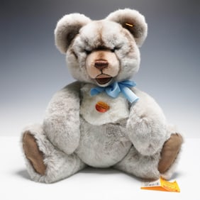 Steiff Gray Plush Teddy Bear, Minky Zotty