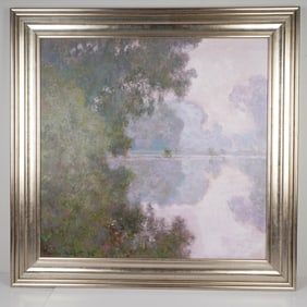 Claude Monet, Framed Giclee on Board, Morning on River Seine