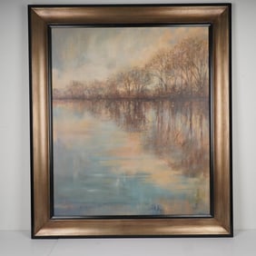 Liv Carson, Framed Giclee on Board, Winter Glow Landscape