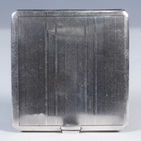 Sterling Silver Engine Turned Compact Case