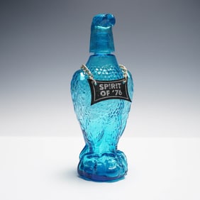 Blue Glass Spirit of '76 Eagle Decanter