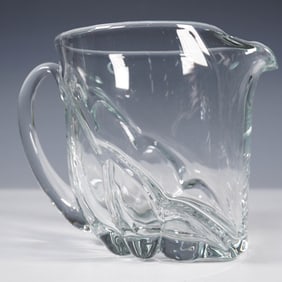 Glass Water Pitcher with Ice Lip