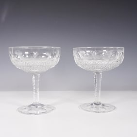 Set of 2 Cut Crystal Champagne Coupes