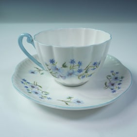 Shelley Fine Bone China Blue Rock Cup and Saucer Set