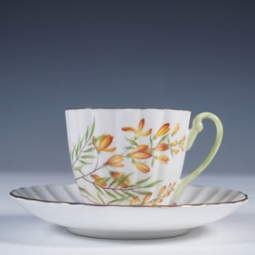 Shelley Fine Bone China Cup and Saucer in Floral Pattern