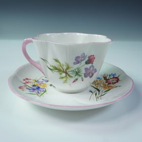 Shelley Fine Bone China Cup and Saucer Set, Wild Flowers