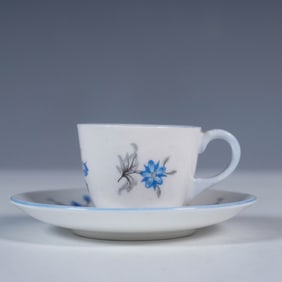 2pc Shelley Fine Bone China Miniature Cup and Saucer