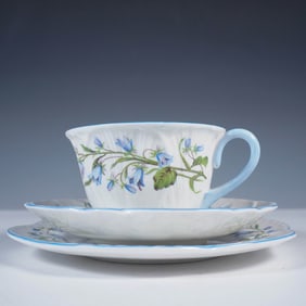 3pc Shelley Fine Bone China Harebell Tea Trio Set