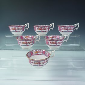 6pc Spode Copelands China Handpainted Landscape Cups