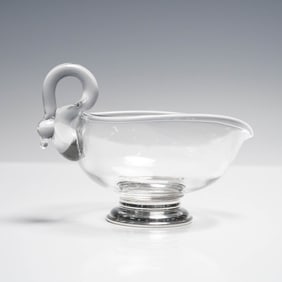 Vintage Swan Gravy Boat with Sterling Silver Base