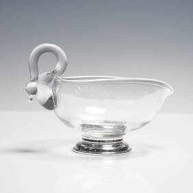 Vintage Swan Gravy Boat with Sterling Silver Base (1 of 3)