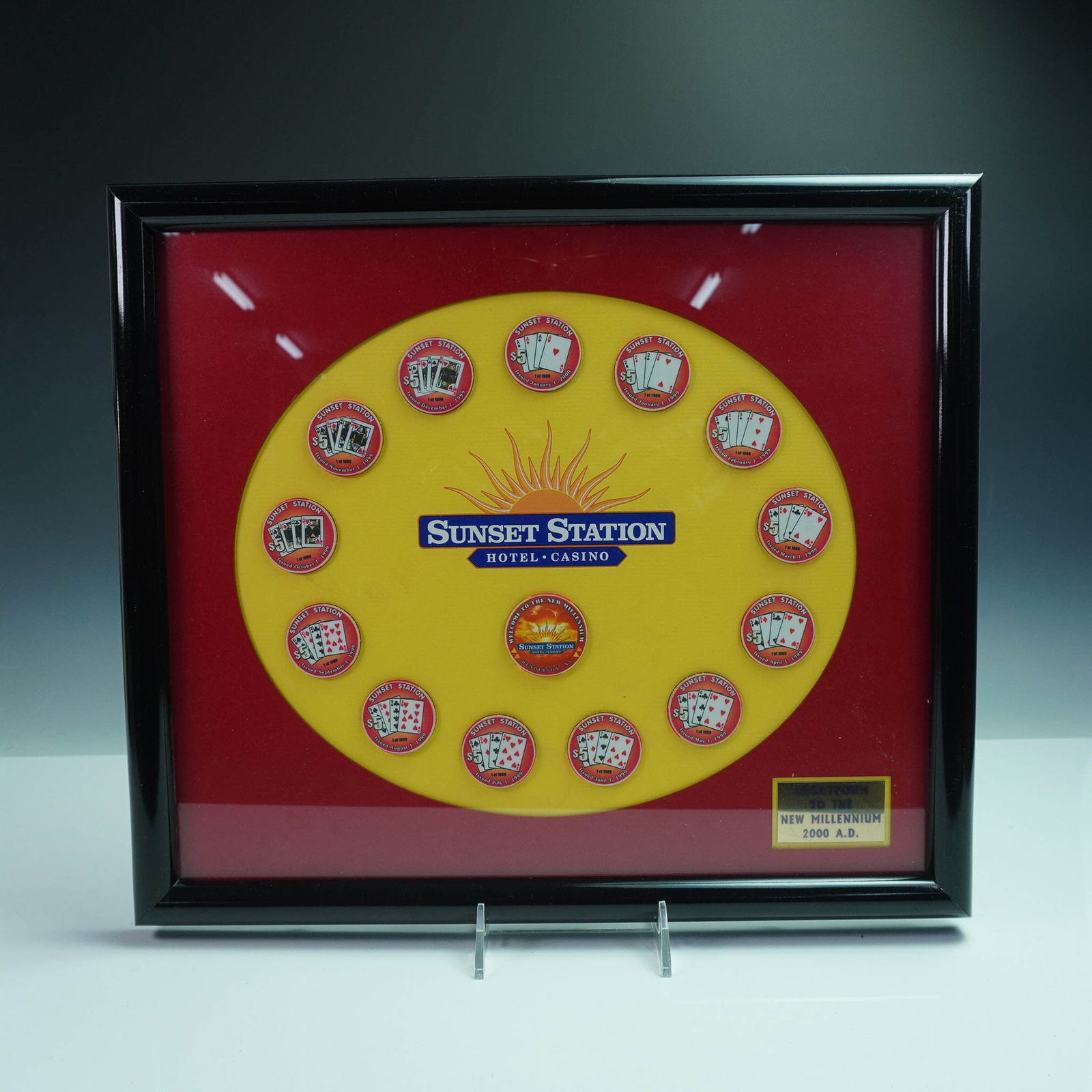 Framed Sunset Station Casino New Millennium Chip Display (1 of 3)