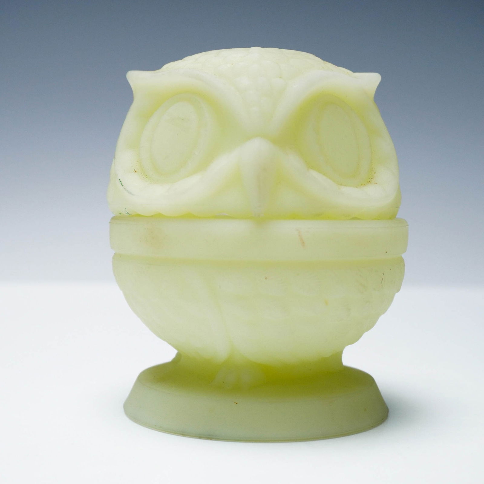 Fenton Uranium Glass Owl Candle Holder (1 of 6)