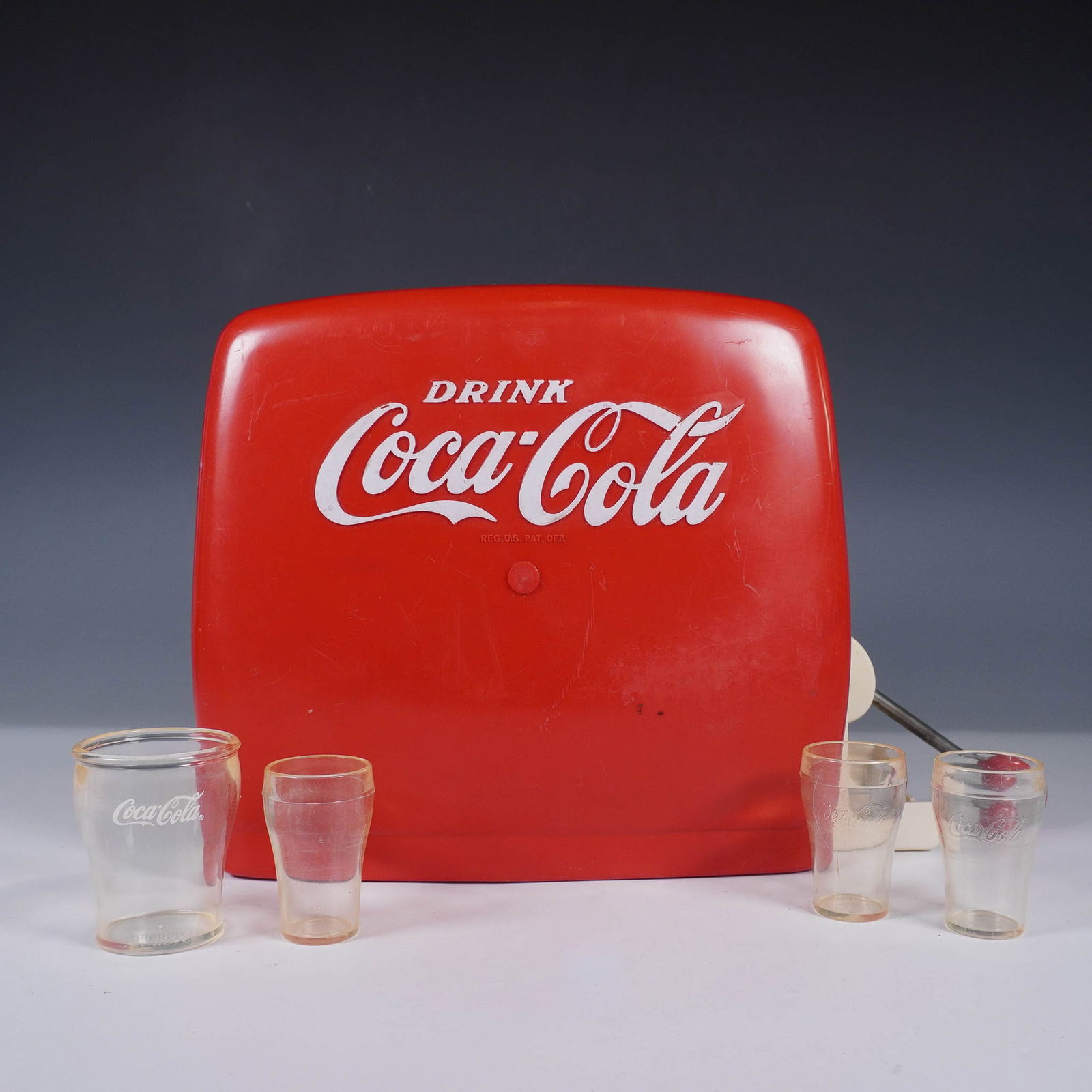 Coca Cola Toy Dispenser Machine with Cups and Original Box (1 of 4)