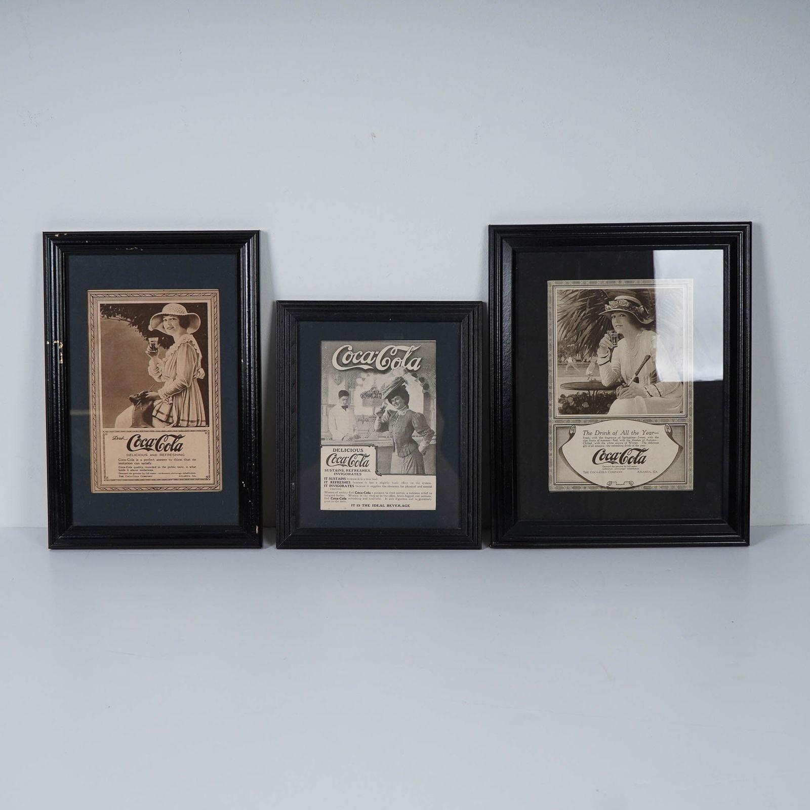 3pc Coca-Cola Framed Advertising Prints (1 of 10)