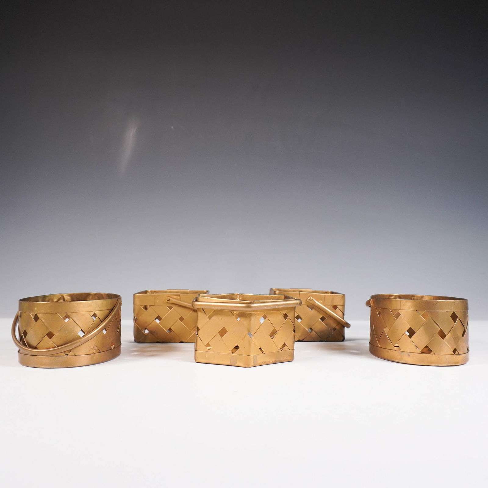 5pc Gold-Tone Woven Metal Basket Set (1 of 3)