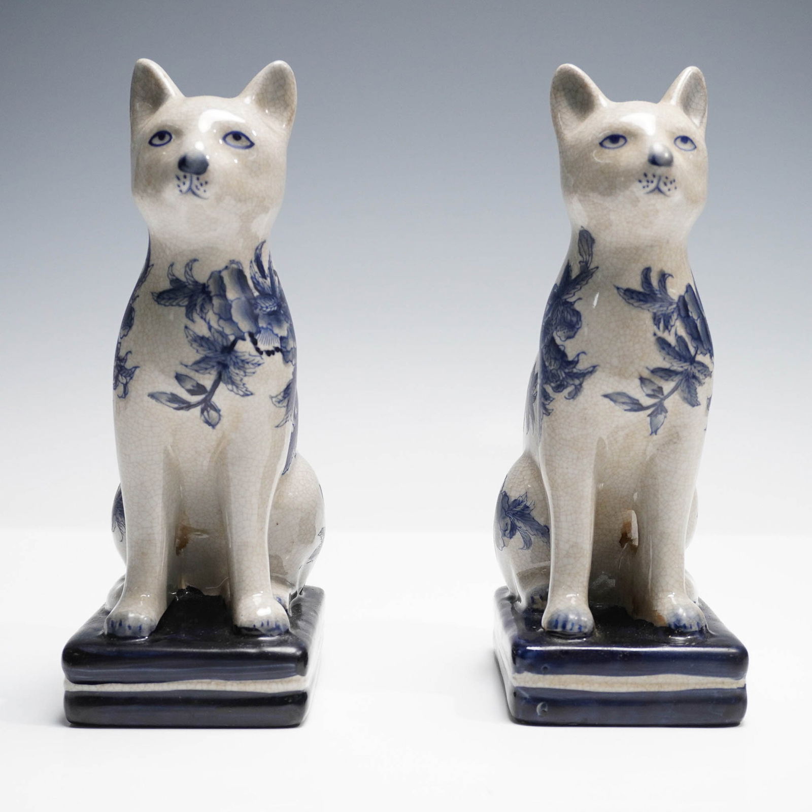 Pair of Ironstone China Cat Figurines (1 of 7)