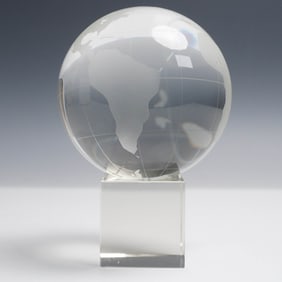 Shannon Crystal World Globe with Base