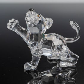 Swarovski Crystal Figurine, Lion Cub with Original Box